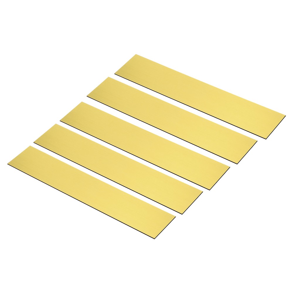 5Pcs 10x2 Inch Golden Laser Engraving Name Plates Customizable Blank