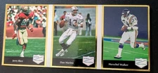1991 - 1992 Sports Educational Uncut Sheet Of 3 Cards- Rice Marino Walker NFL