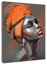 LB African Black Woman Wall Art Orange Hair African American Women Pictures C...