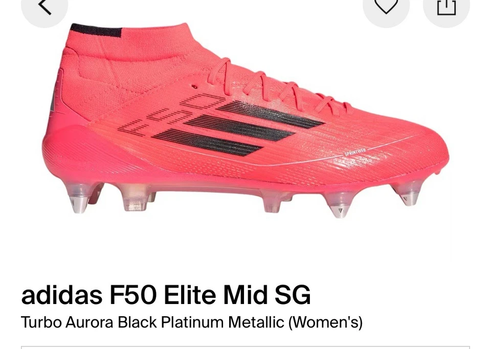 1H6133 adidas Women's 12.5 F50 Elite Mid FG Soccer Cleats - Boots - Image 2 of 4