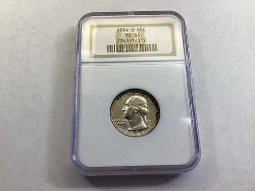 1954 S Washington Silver Quarter Certified NGC  MS66 010526 40tk