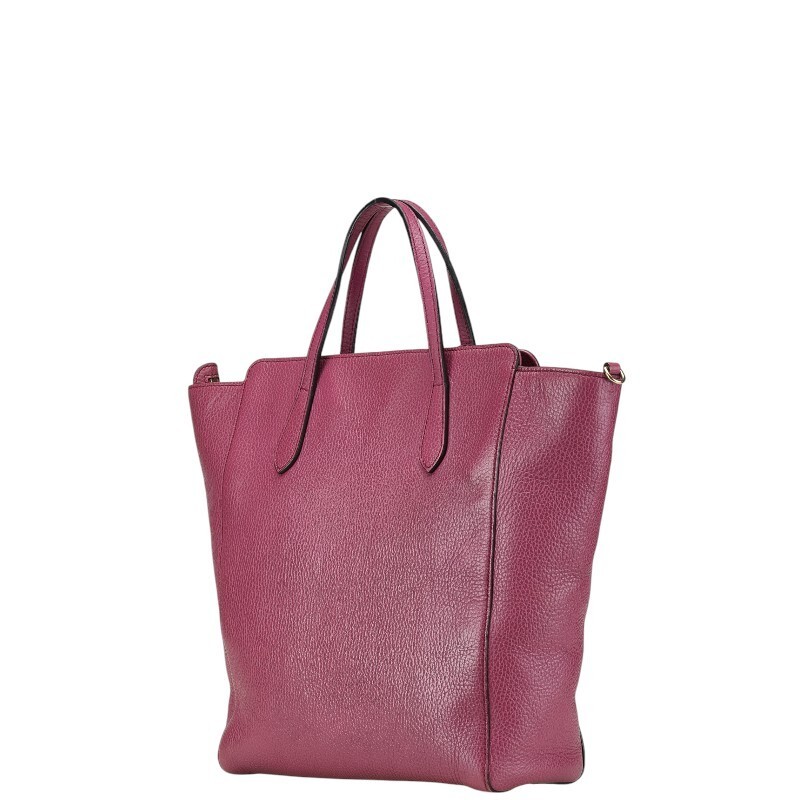 Gucci Shoulder Bag 2Way Leather Purple Women Used Authentic thumbnail 2