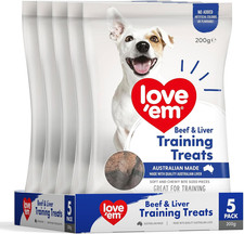 Training Treats, Beef & Liver 5X200G - Soft and Chewy Bite-Sized Rewards, Suppor
