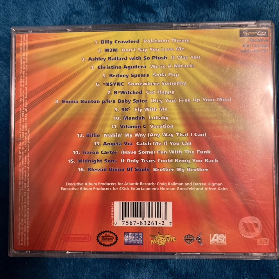 Pokemon The First Movie Soundtrack (1999 Nintendo/WB Records 16 Track Audio CD) - Image 2 of 4