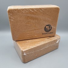 Natural Cork Yoga Block - Eco Responsible Durable  Stable 9" x 6" x 3" Set Of 2