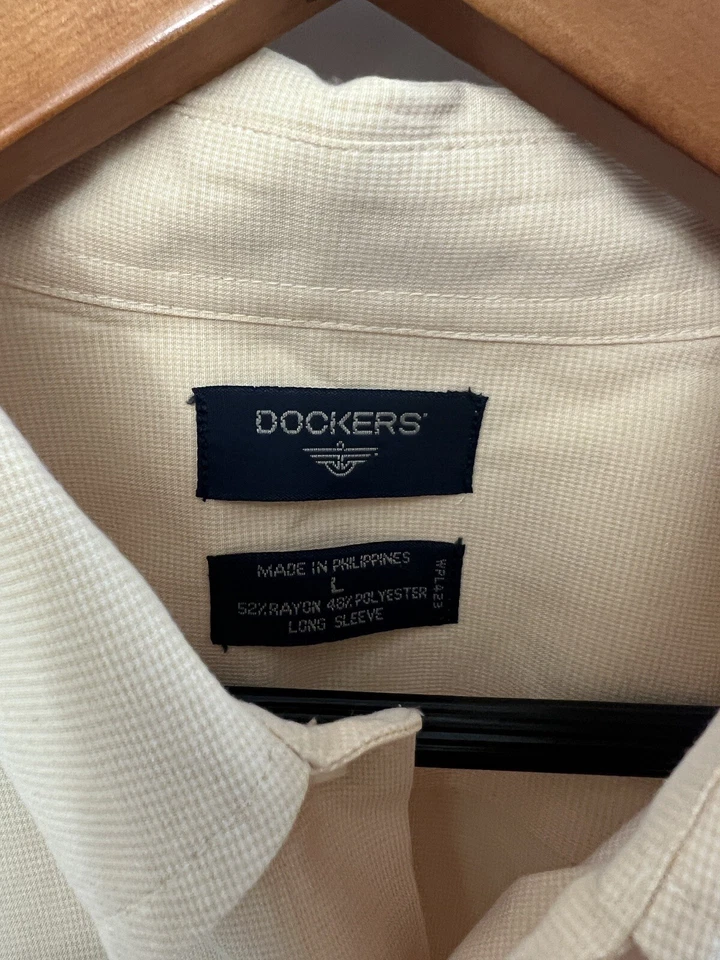Рубашка Dockers с длинным рукавом на пуговицах мужская размер большой - Изображение 4 из 4