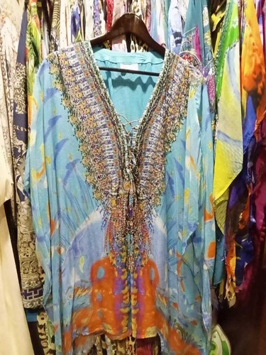 Camilla Kaftan OS One Size Silk Crystals Maxi
