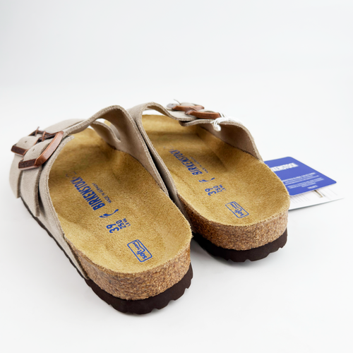Sandali Birkenstock Arizona taupe morbidi plantare pelle scamosciata donna e uomo - Foto 6 di 11