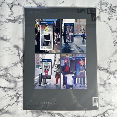 KAWS NGV Set of 4x Postcards New Authentic 2019 Phone Booth Shelters Adverts