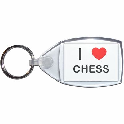 Schach I Love Herz klar Kunststoff Schlüsselanhänger (S, M oder L)