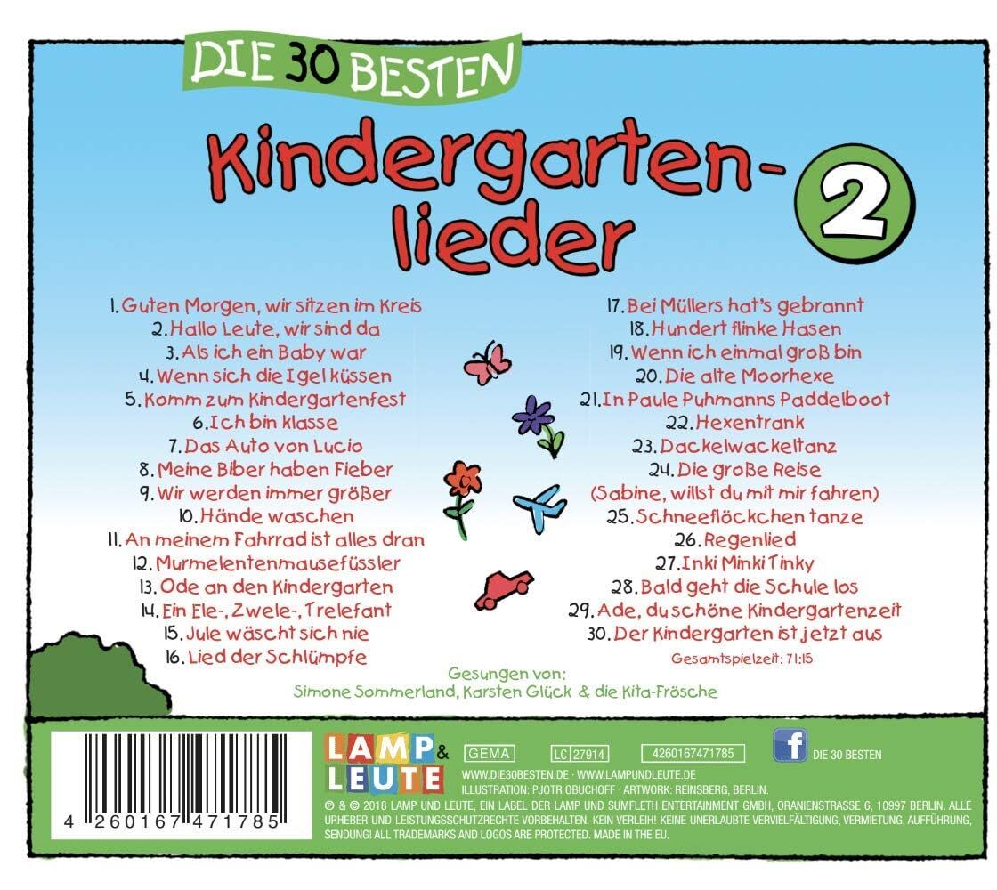 Thumbnail - S. Sommerland (künstler), K. Glück & Die 30 Besten Kindergarte (cd)