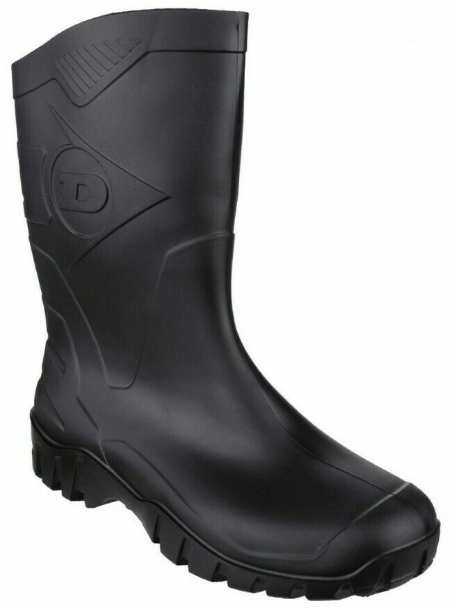 Dunlop HEVEA Green or Black Half Length Welly Wide Calf Wellington Boots Wellies image 2