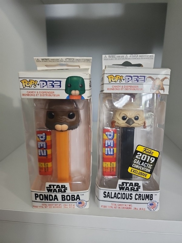 Lot 2 Funko POP Pez Star Wars Ponds BOBA & SALACIOUS CRUMB EXCLUS BOX 7/10 