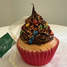 Kurt Adler Soft Foam Cupcake Ornament Christmas Chocolate Stars Sprinkles 3.5  