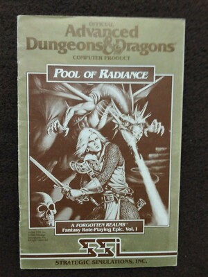 ADVANCED D&D POOL OF RADIANCE COMPUTER GAME INSTURCTION MANUAL 