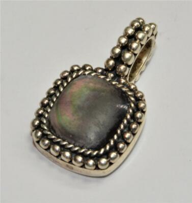 Designer 925 Sterling Silber Opal Struktur Quadrat Anhänger 3,54 g