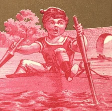 Flourine Family Flour Milliken Sandusky OH Trade Card Boy Falling Out of Boat