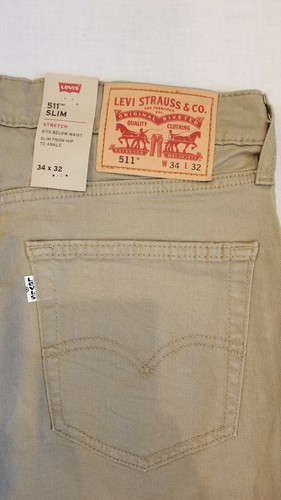 Levis 511 Slim Fit Very Stretch Twill Men's Pants Jeans 34X32 W34/L32  (#5114878) 194576433932 | eBay