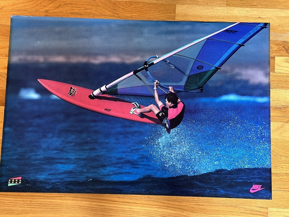 Vintage NIKE Poster WINDSURFING ☆ Aqua Gear 24