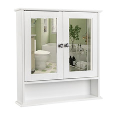 Bathroom Wall Mounted Cabinet Shelf Bath Medicine Cabinet Organizer Mirror Door