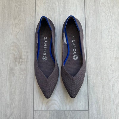 Rothy's The Point brown taupe pointed knit fabric sustainable recycled flats W7