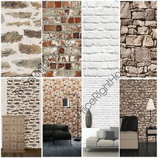 MURIVA BRICK EFFECT WALLPAPER VARIOUS COLOURS AVAILABLE FEATURE WALL FREE P+P