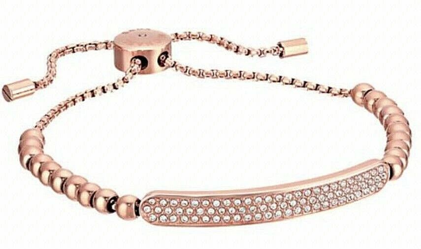 NUEVO BRAZALETE MICHAEL KORS PAVE' CRISTAL PLACA CUENTAS DESLIZANTE ORO ROSA PRECIO DE VENTA SUGERIDO POR EL FABRICANTE $95.00 Foto 2 de 4