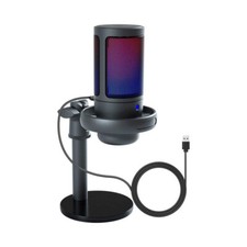 USB Touch-Mute Button RGB Microphone for Recording and Streaming on PC and Mac