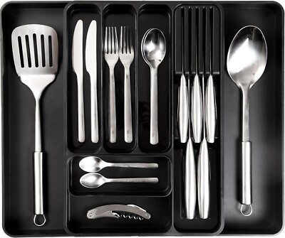 Cutlery Drawer Organizer Adjustable Utensil Tray Storage Divider