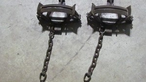 Two MB 550 Cast Jaw 2 Coil Traps With Shock Springs  Used. Good