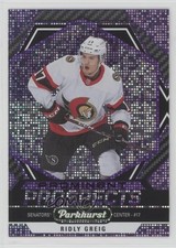 2023-24 Upper Deck Parkhurst Prominent Prospects Purple 54/99 Ridly Greig 1e76