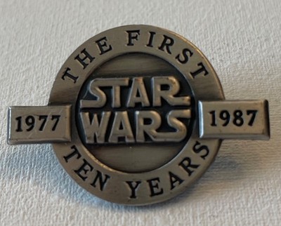 VTG 1987 LFL HL VN CA STAR WARS The First Ten Years Anniversary 1.5'' Pewter Pin