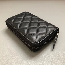 Genuine Leather Zip Around Wallet Credit Card Holder Coin Purse Travel Pouch USA