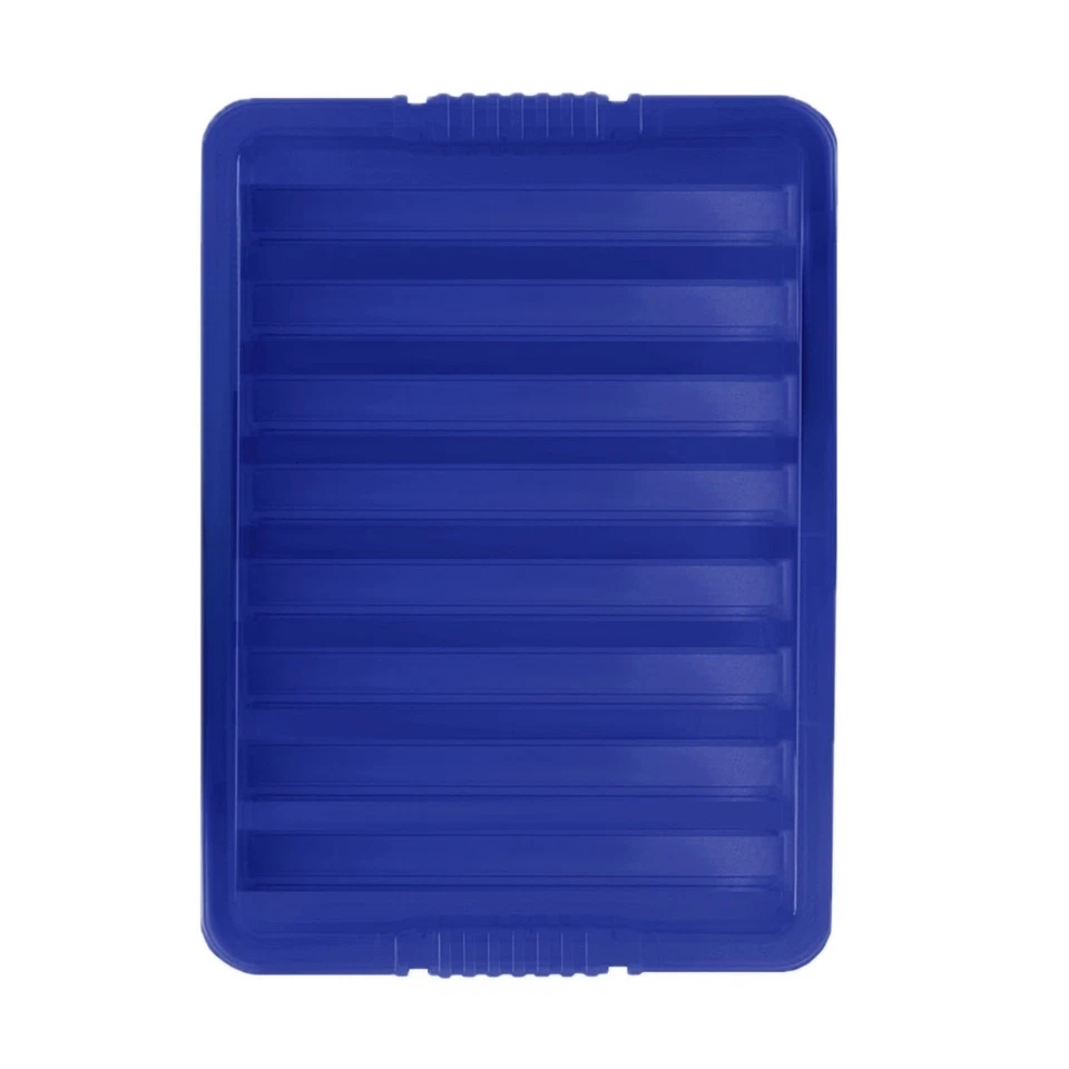 50L Plastic Storage Boxes with Colour Lids Quality Stackable Home Office Kitchen - Image 4 of 4