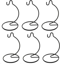 Artliving 6 Pack 6 inch Small Ornament Display Stand, Iron Hanging Black