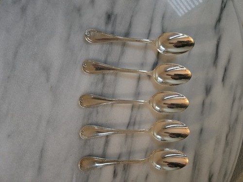 5er Set Christofle MALMAISON Versilbert Esslöffel 9 7/8" Tränenform - Bild 1 von 7