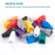 50pcs RJ45 Strain Relief Boots CAT5E CAT6 Ethernet Plug Cover Set
