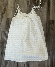 Madewell Coverup Dress Havana Tie Strap Size Large Ivory Fringe
