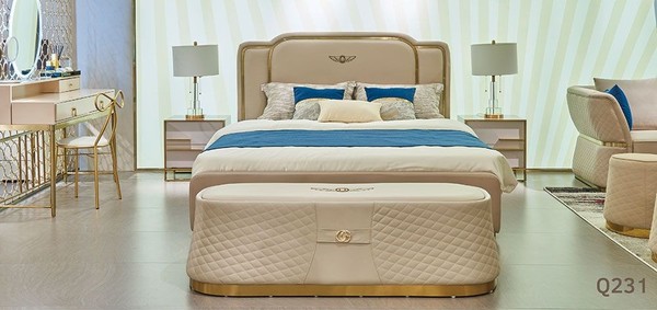 Bett Nachttisch Kommode 4 Tlg. Schlafzimmer Set Design Modern Luxus Betten Neu-image