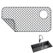 Silicone Sink Mat 28.3x14.3 in Protector for Kitchen Sink Top Right Drain