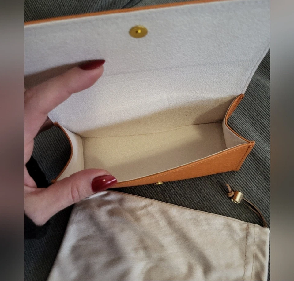 NUEVO TORY BURCH NARANJA AUTÉNTICO GAFAS DE SOL GAFAS ESTUCHE DE CUERO Foto 4 de 4