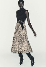 ABITO MIDI ZARA CON CINTURA COMBINAZIONE STAMPA ANIMALIER TAGLIA S PREZZO AL PUBBLICO £45,99