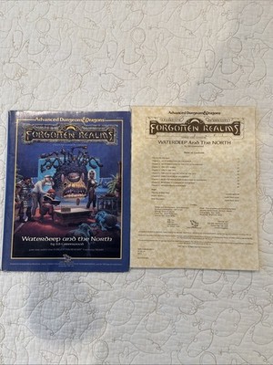Advanced Dungeons & Dragons RPG Forgotten Realms Waterdeep and The North No Map