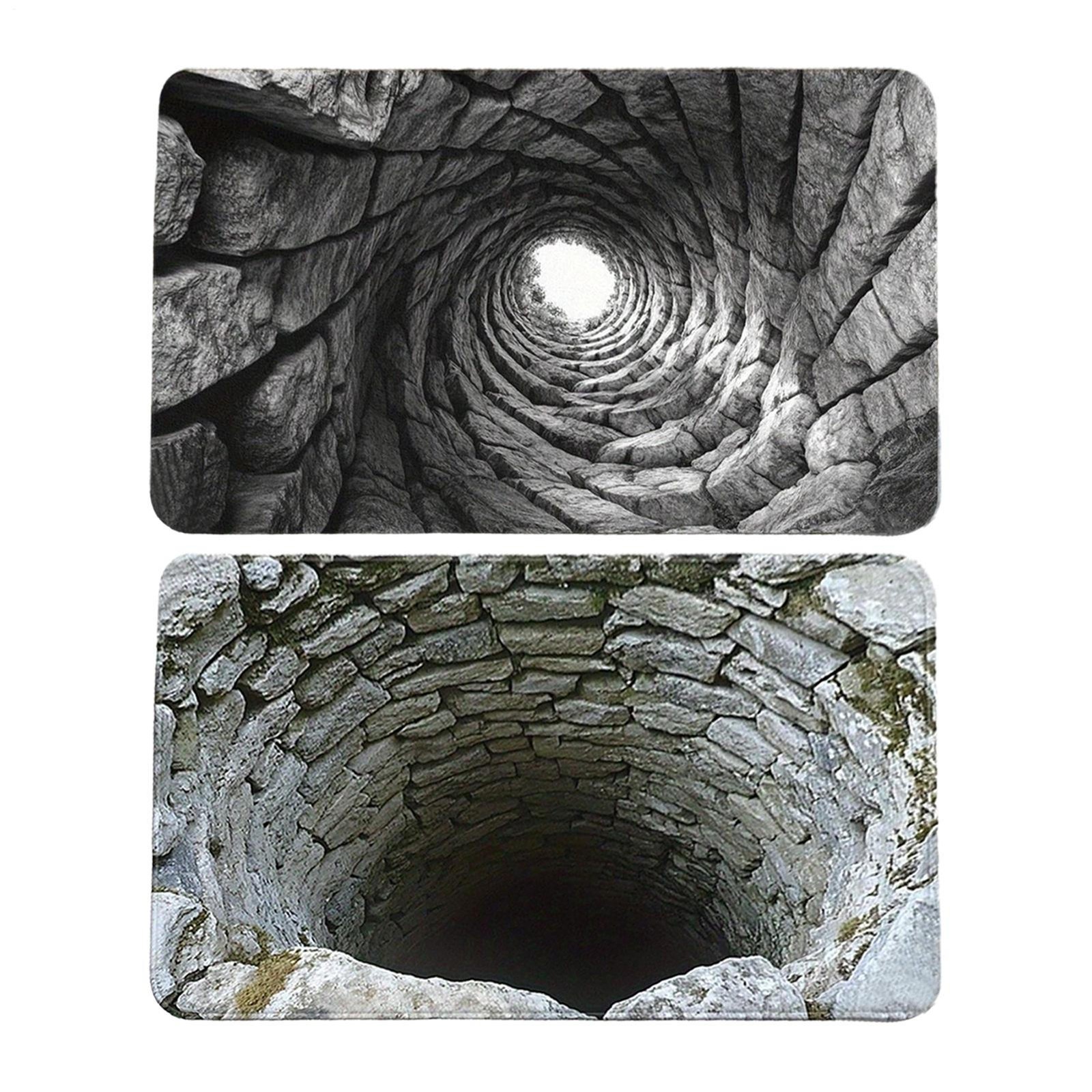3D Optical Illusion Deep Abyss Non-Slip Absorbent Door Mat 20x32In Floor Mat