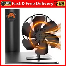 Oscillating Wood Stove Fan: Fireplace Fan with Wood Stove Magnetic Thermomete...