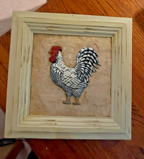ENCANTADORA PLACA DE PARED DE GALLO EN RELIEVE