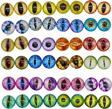 QAZ 40Pcs(20Pairs) 15Mm Mixed Style Dragon Eyes Doll Eyes Half round Glass Dome