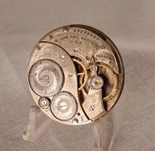 102 YEARS OLD MOVEMENT DIAL HANDS ELGIN 7 JEWELS OPEN FACE 12s POCKET WATCH