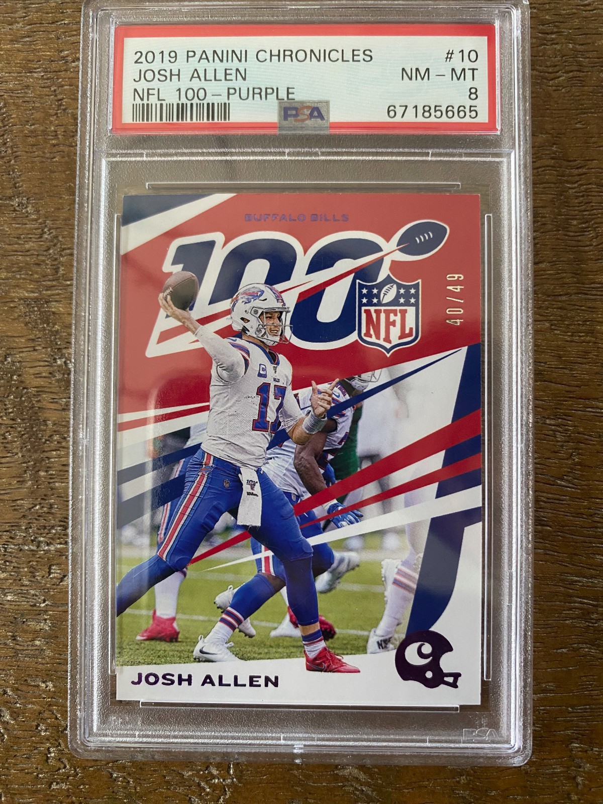 Josh Allen Panini Chronicles NFL 100 #10 Purple