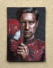 Tobey Maguire Spider-Man Hand Drawn Sketch Card 1/1 Artist Signed